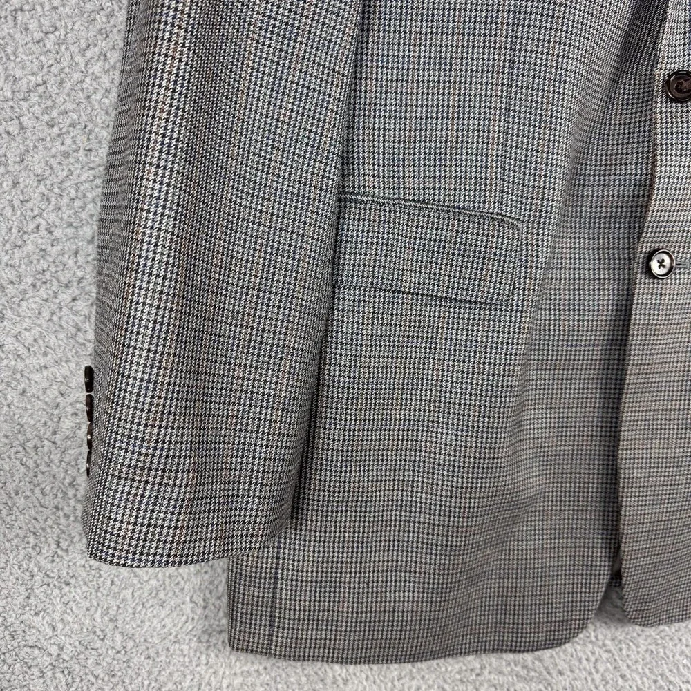 Lauren Ralph Lauren Blazer Mens 44L Houndstooth Silk‎ Wool Two Button Sport Coat